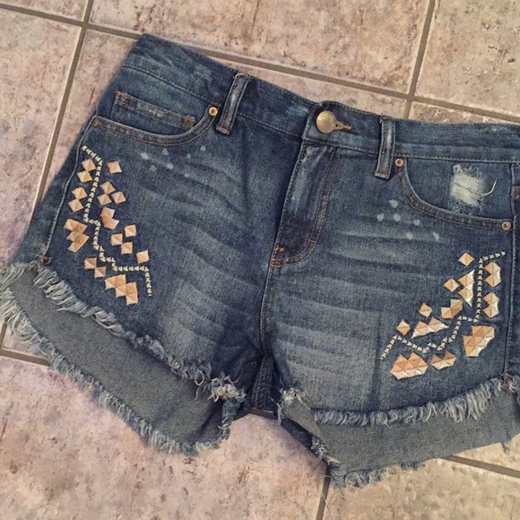 Free People Pants - Free People Embroidery Distressed Cutoff Shorts